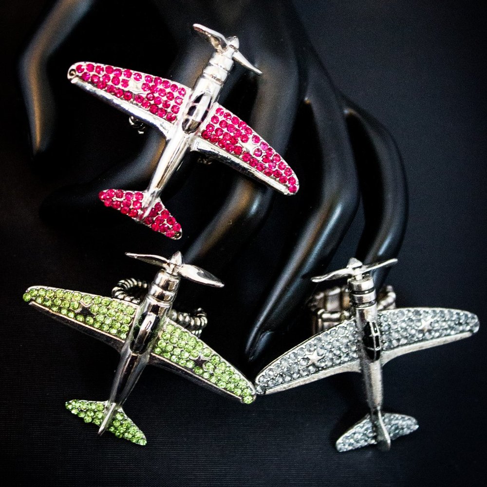 Vintage Propeller Airplane Rings - (3 colors)